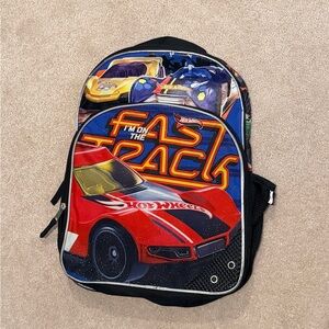 Hot Wheels Kids Backpack - Fast I'm On The Track Theme- New Without Tags